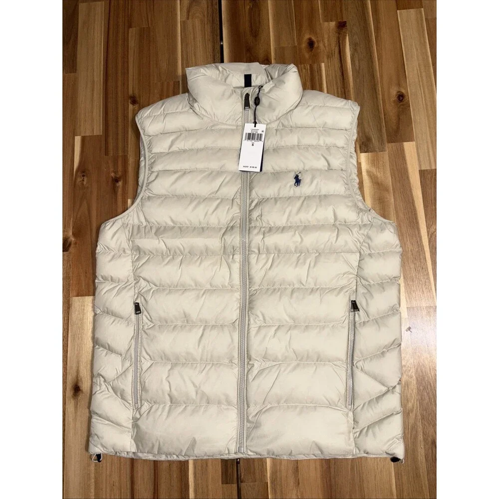 Polo Ralph Lauren Classic Puffer Vest Basic Sand Size Small NWT $198 - Picture 1 of 12